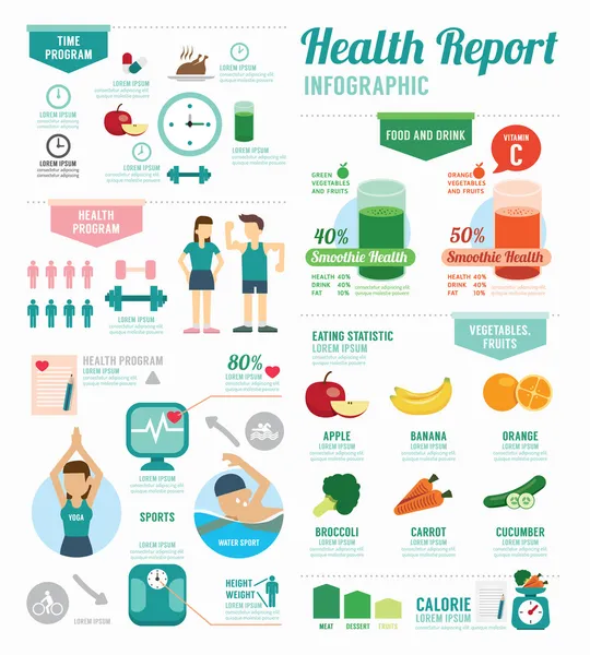 Infographic health sport template design