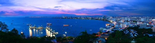 Night view panorama of Pattaya city