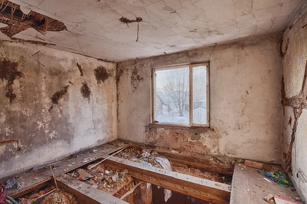 Interior of a ruined house