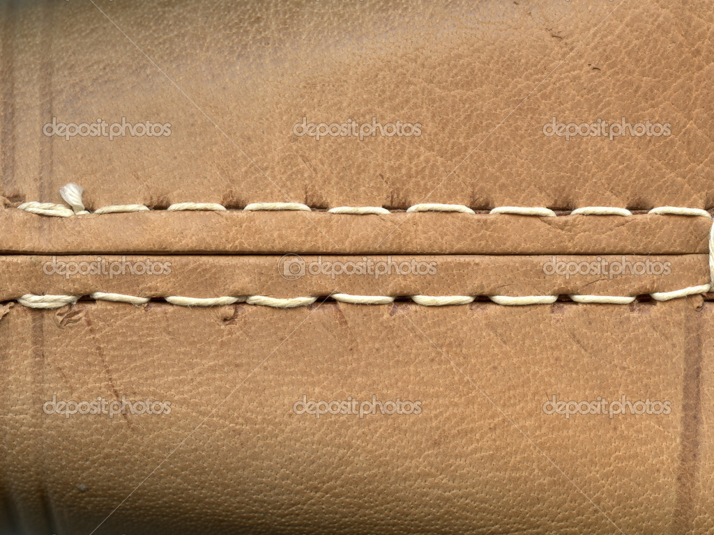 Brown leather texture, stitch — Stock Photo © natalt 43622741