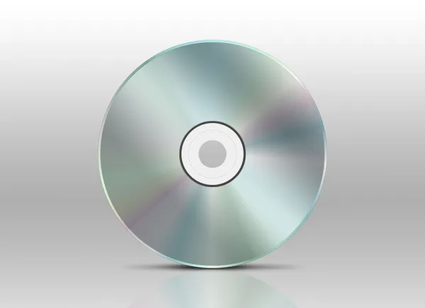 Compact disc with reflections in front of a white background