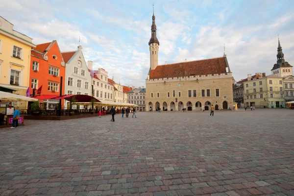 Tallinn Town Hall Square in the evening