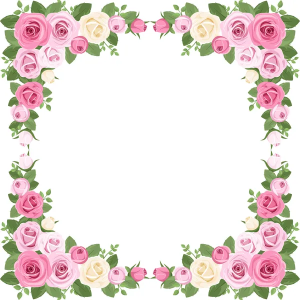 Vintage roses frame. Vector illustration.