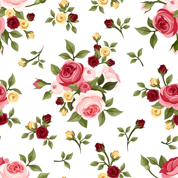 Vintage seamless pattern with roses. Vector illustration.