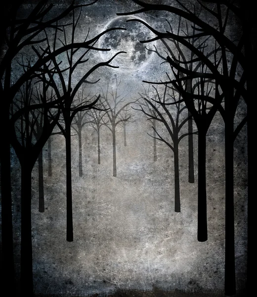Horror forest with full moon — Stock Photo #12594924