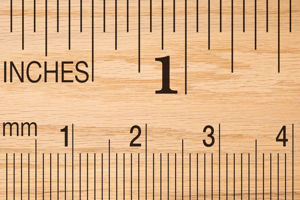 Close up of a wood ruler