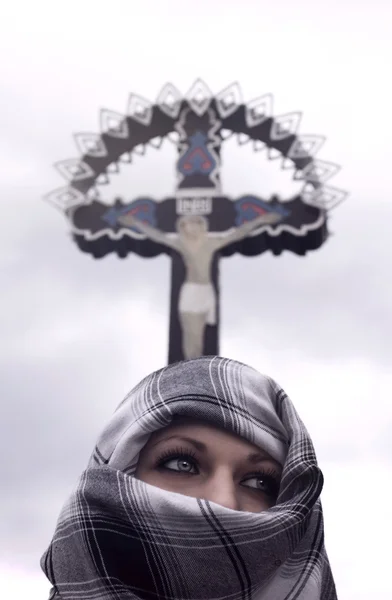 Refugee Muslim Woman Christian Cross