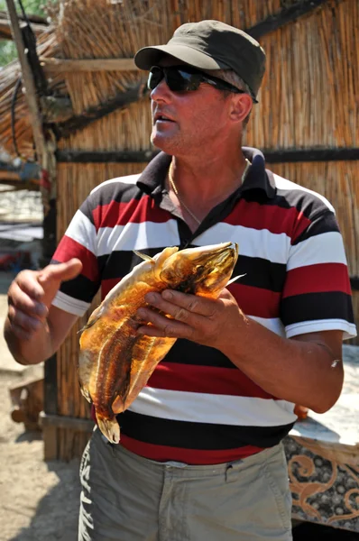 Fisherman in the Danube delta, Romania