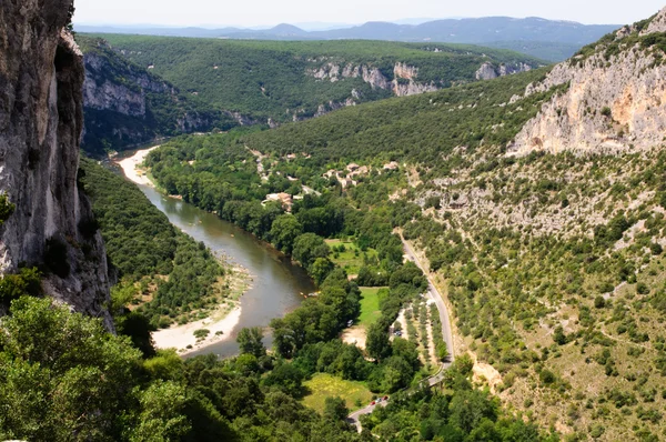 Paddling at the Ardeche river in south-central France