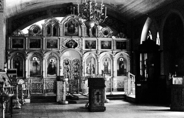 Old church interior in Dmitrov city, Moscow region, Russia.