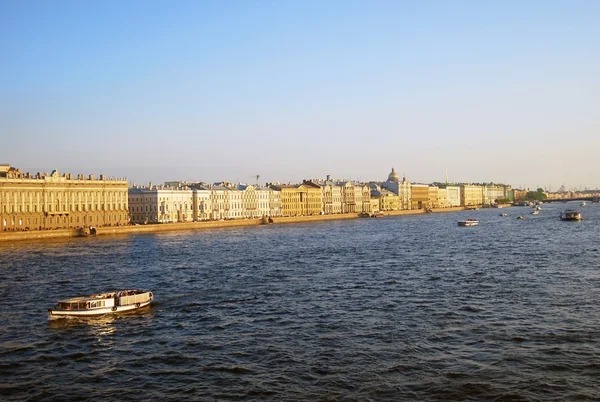 Panorama of the Neva river and Hermitage museum