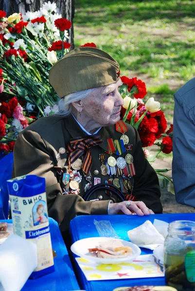 Portrait of a war veteran woman.