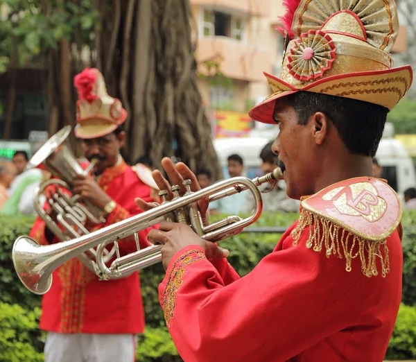 MUMBAI, INDIA-NOV.22: Traditional wedding band of musicians in I