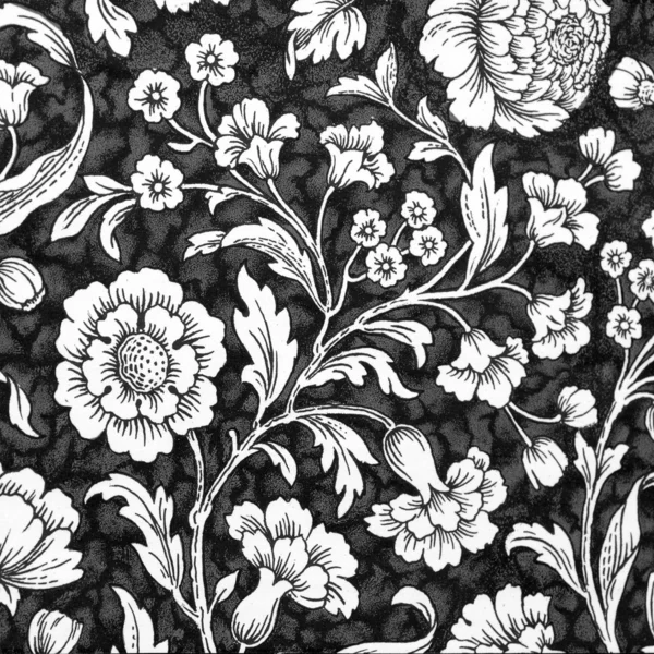 Damask pattern , white and black floral decorative background