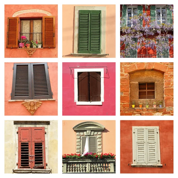 Lovely colorful old windows collage