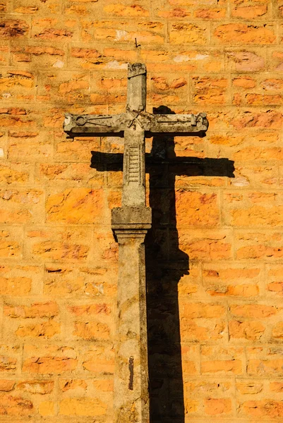 Road chapel - cross in the sunset in France