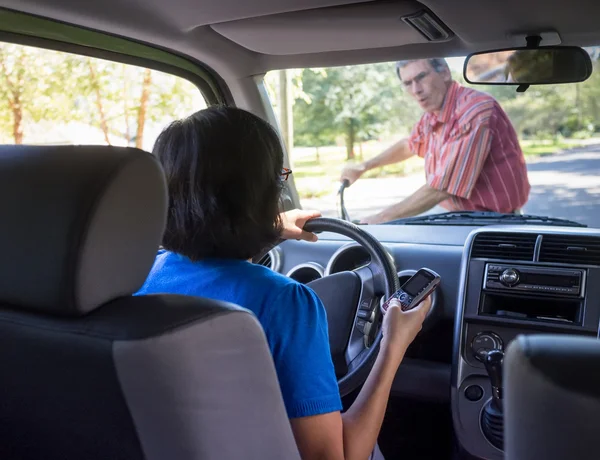 Driver on Cell Phone Texting Hits Pedestrian on Bicycle