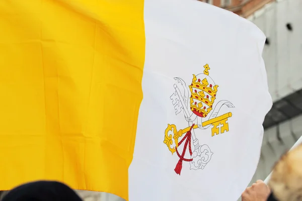 Flag of Vatican City during the Angelus of Pope Francis I