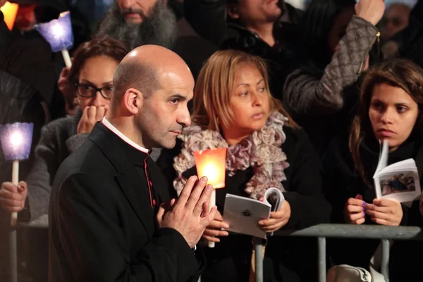 Prelate during the Way of the Cross chaired by Pope Francis I