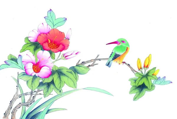 China's traditional Chinese painting, flowers and birds