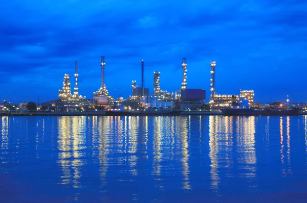 Oil Refinery plant area at twilight morning