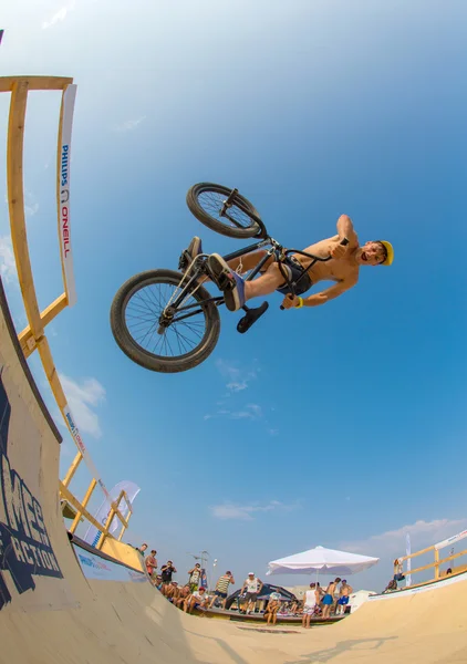 BMX Rider on ramp — Stock Photo #30002505