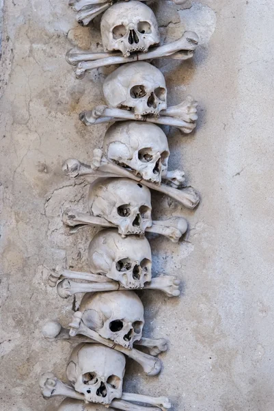 Skulls and bones , interior  Sedlec ossuary. Kutna Hora, Czech Republic
