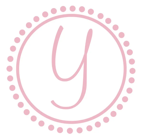 Y Round Pink Letter Monogram