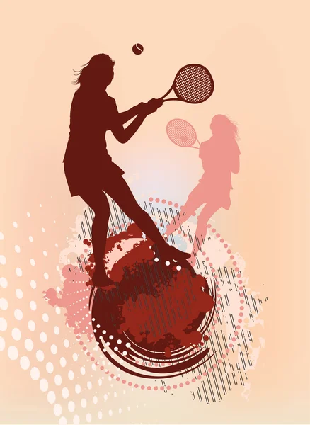 Tennis girl silhouette