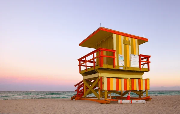 Miami Beach Florida summer scene with lifeguard house