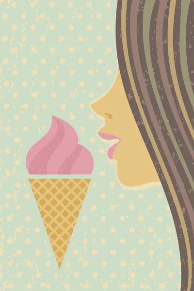 Ice cream cone and young girl