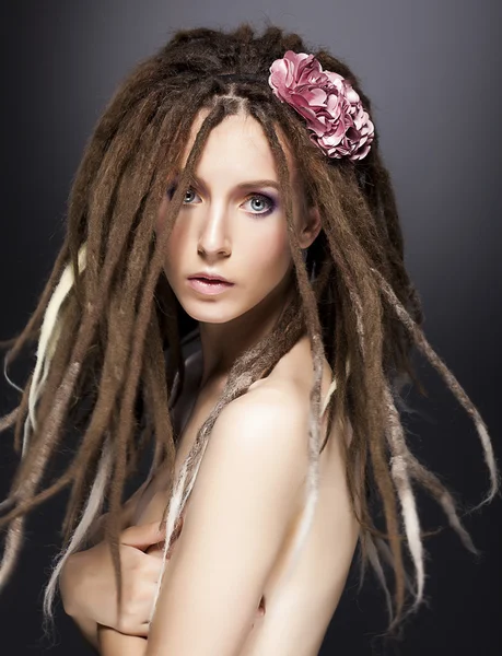 Creative fashion woman mod, dreads - beauty glamour hairstyle