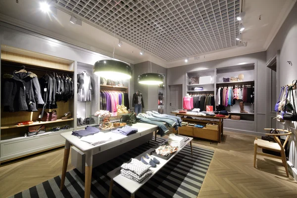 Brand new interior of cloth store