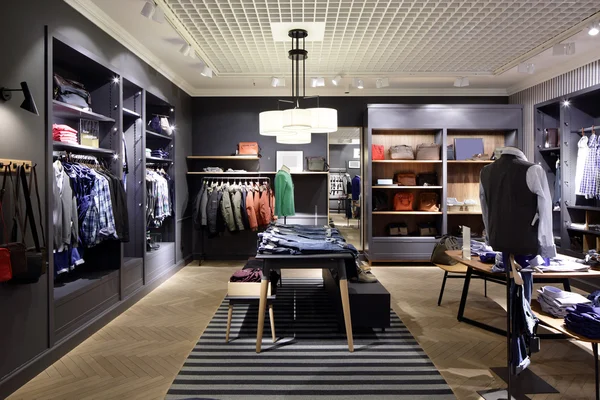 Brand new interior of cloth store