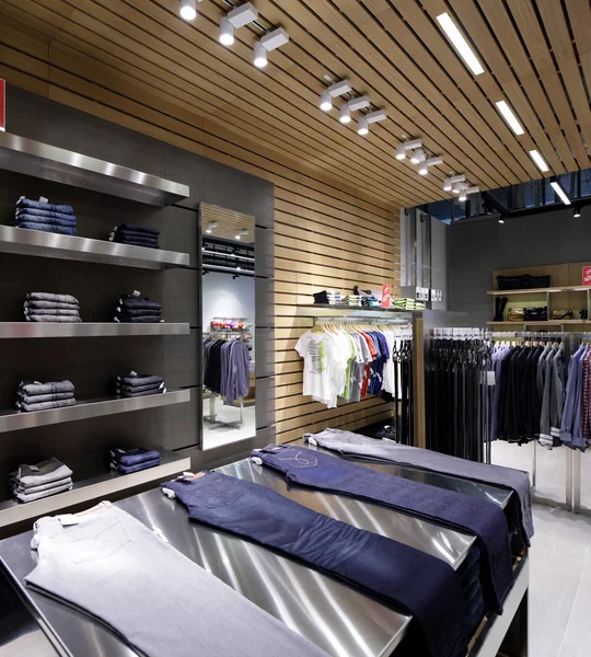 Brand new interior of cloth store