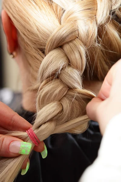 Girl hair cut in beauty salon