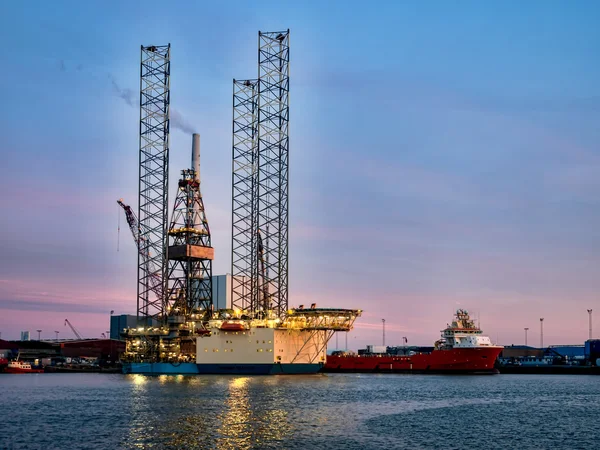 Oil rig in Esbjerg harbor, Denmark
