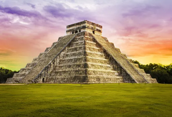 Pyramid Kukulkan temple. Chichen Itza. Mexico. Maya civilization