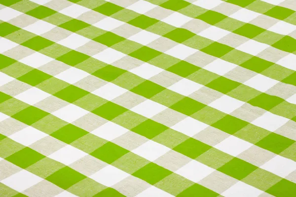Green checkered tablecloth