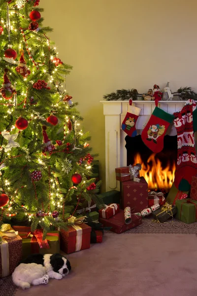 Fireplace and christmas tree