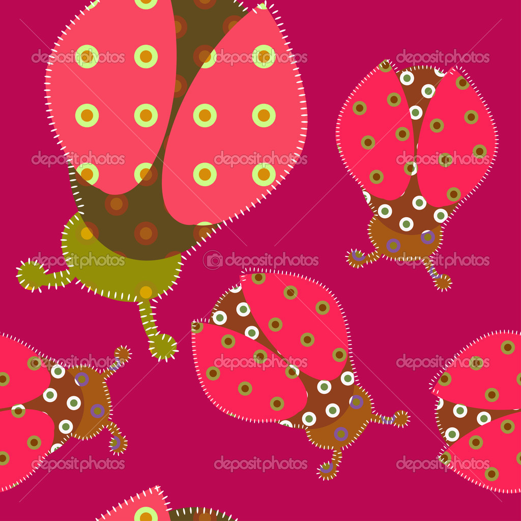 de mariquita con la estilización de patchwork - Ilustración de stock