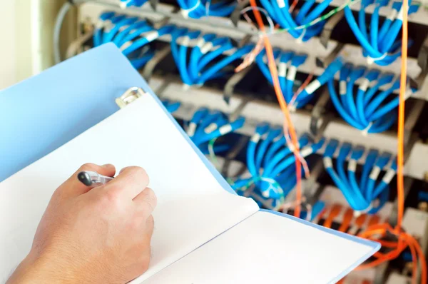 Data center servers and fiber optic cable