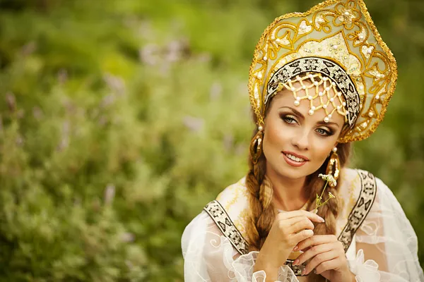 Russian beauty in headdress