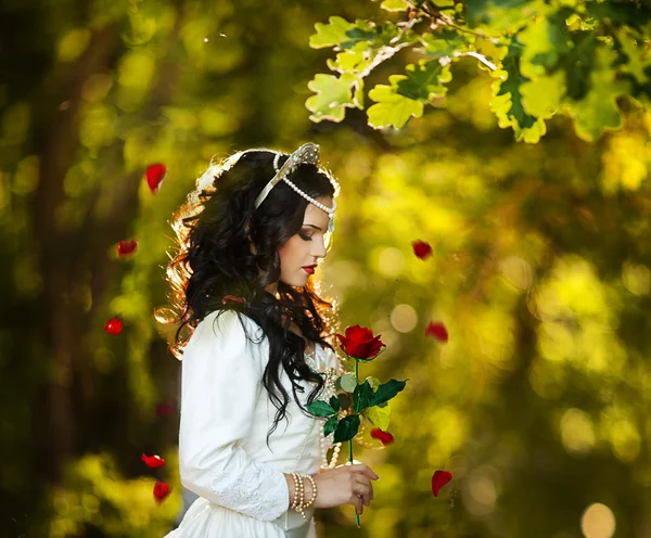 Girl with red rose