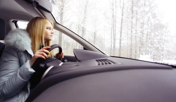 Woman in car