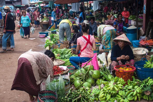 View of a market in Pakse
