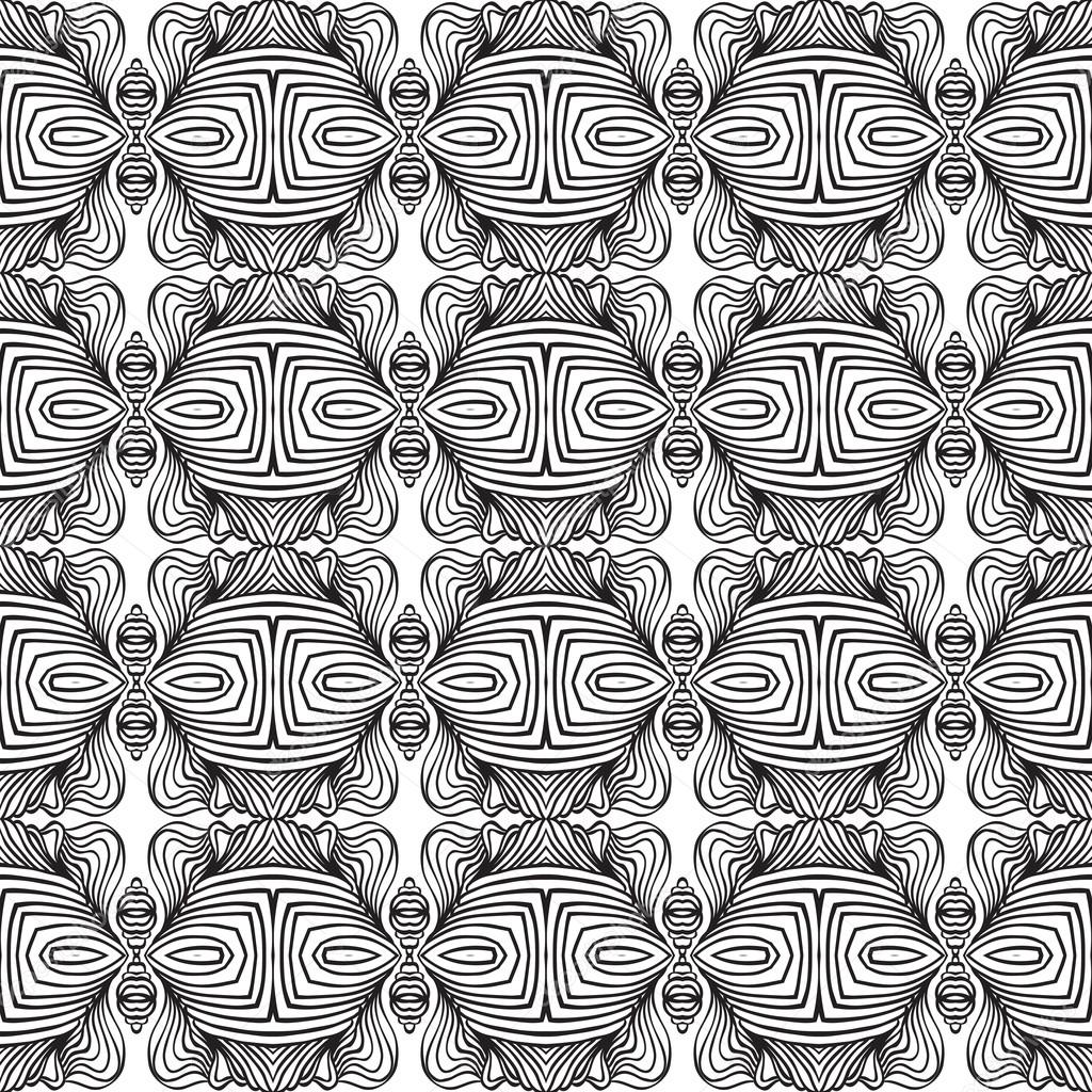 Linear art deco black and white pattern — Stock Vector © tukkki #21744953