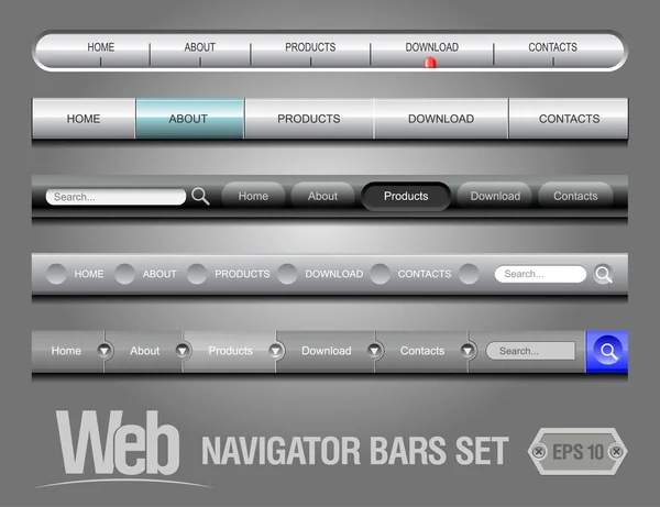 Web Elements Navigation Bar Set