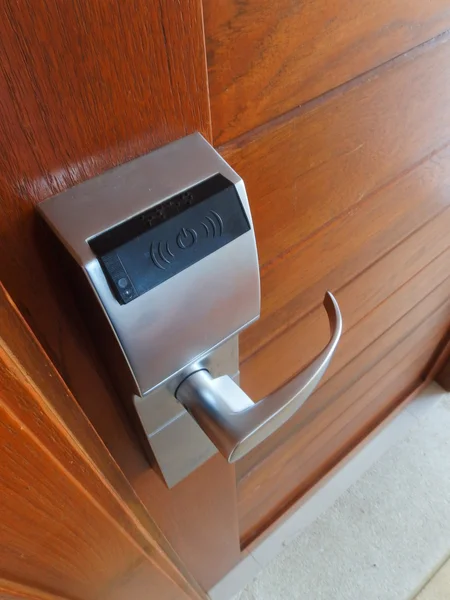 Electronic lock on door