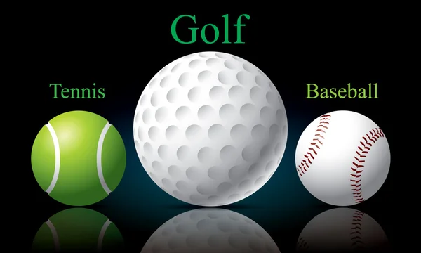 Sport Balls set Golf, tennis, baseball